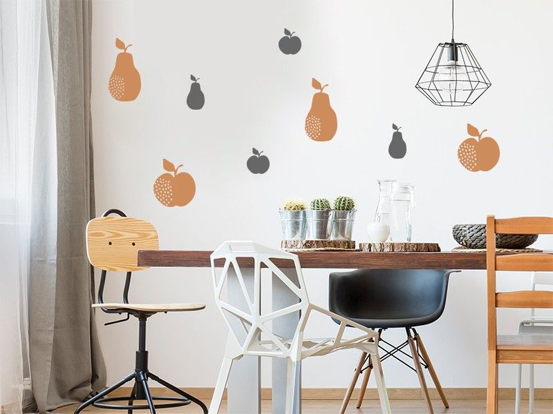 Sticker mural Pack Poires et Pommes résultat en situation