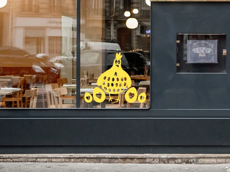 Sticker mural Pâques Maman Poule et ses Oeufs résultat en situation Sticker Maman Poule et ses Oeufs