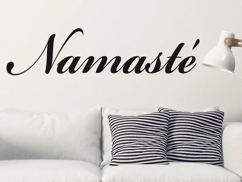 Autocolante Namasté résultat en situation gros plan Autocolante Namasté