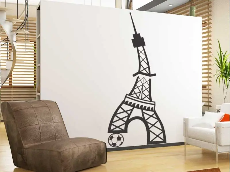 Sticker mural Football Foot Tour Eiffel résultat en situation Sticker Foot Tour Eiffel