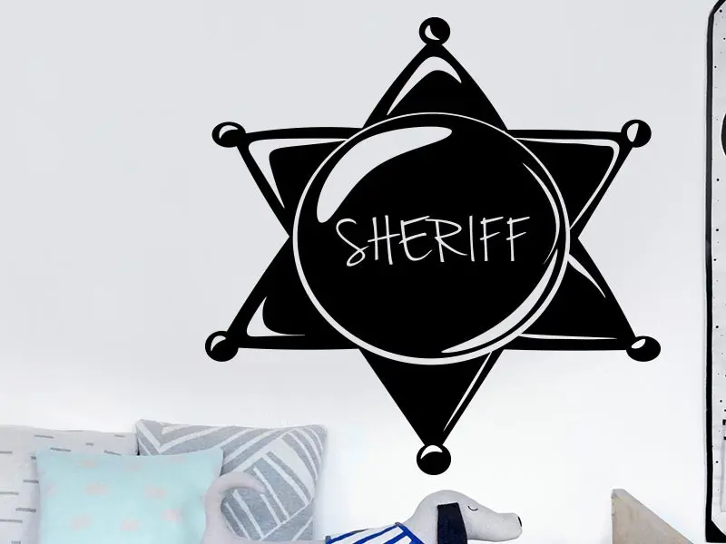 Autocolante Estrela Sherif résultat en situation gros plan Autocolante Estrela Sherif