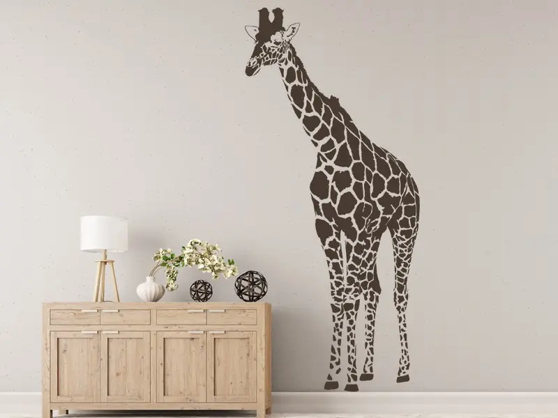 Sticker mural Sur la Terre Girafe résultat en situation Sticker Girafe