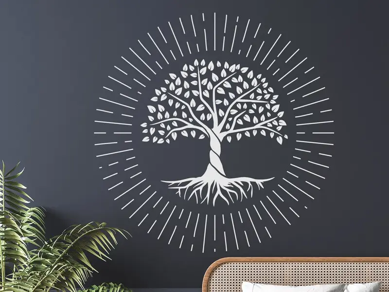 Sticker mural Stickers Arbre de vie Arbre de vie Radiant résultat en situation gros plan Sticker Arbre de vie Radiant