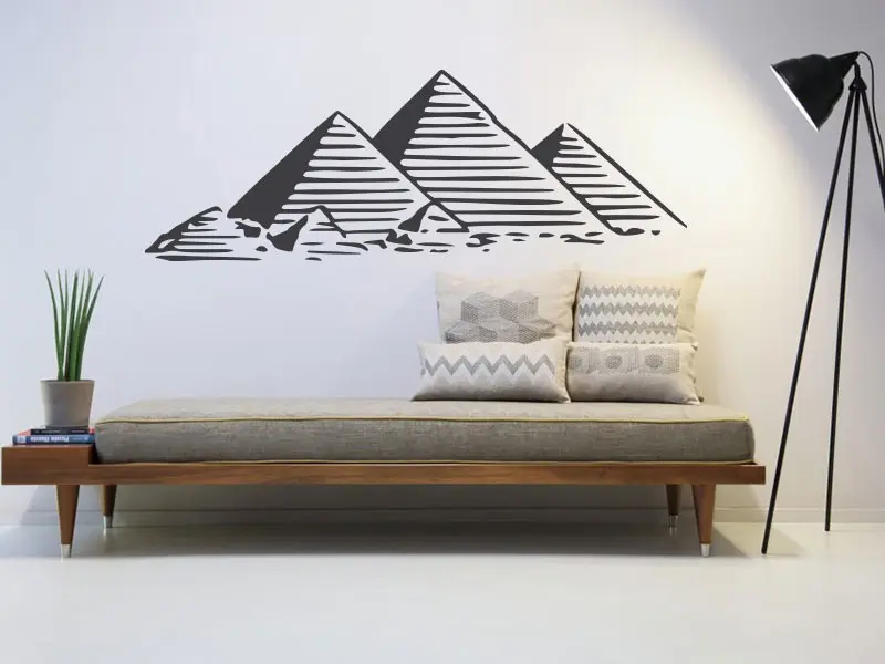 Sticker mural Paysages & Skylines Pyramides de Gizeh résultat en situation Sticker Pyramides de Gizeh