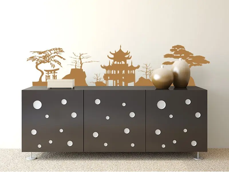 Sticker mural Paysages & Skylines Paysage Japonais résultat en situation Sticker Paysage Japonais