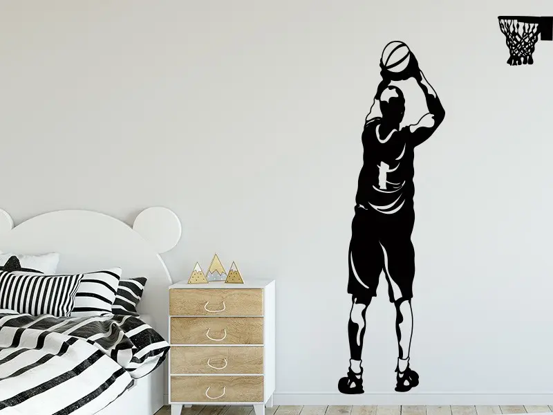 Sticker mural Autres Sports Joueur de Basket 2 résultat en situation Sticker Joueur de Basket 2