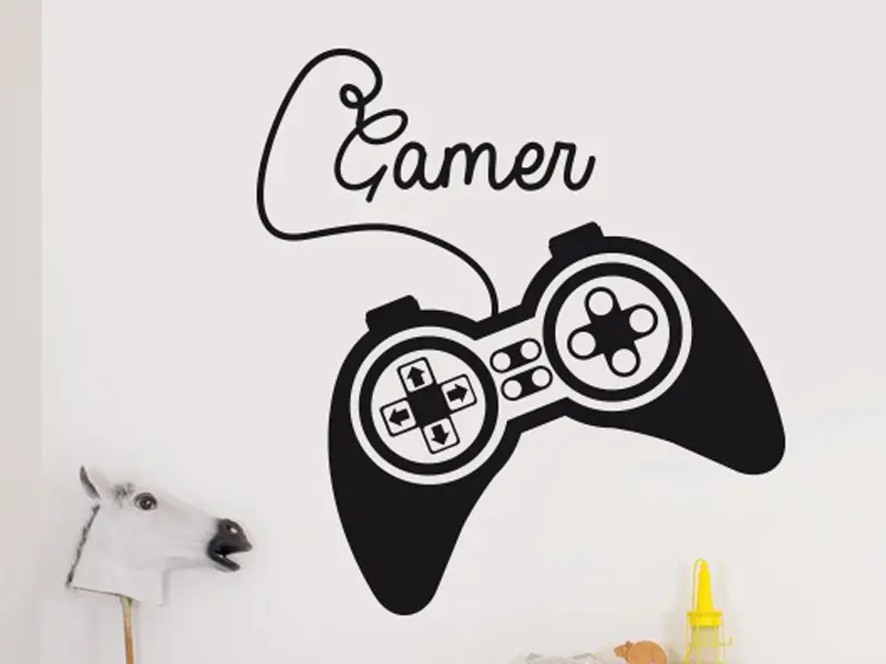 Autocolante Game Joystick résultat en situation gros plan Autocolante Game Joystick