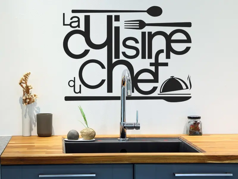Sticker mural Textes & Recettes Cuisine du Chef 2 résultat en situation Sticker Cuisine du Chef 2