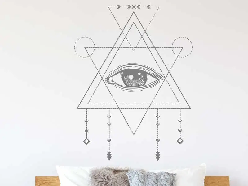Sticker mural Symboles et Figures Oeil Sacré résultat en situation gros plan Sticker Oeil Sacré