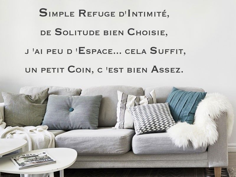Autocolante de parede Citation Simple Refuge d'intimité