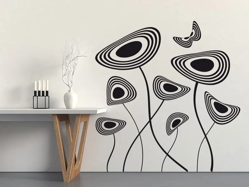 Sticker mural Fleurs Design 2 résultat en situation Sticker mural Fleurs Design 2 résultat en situation