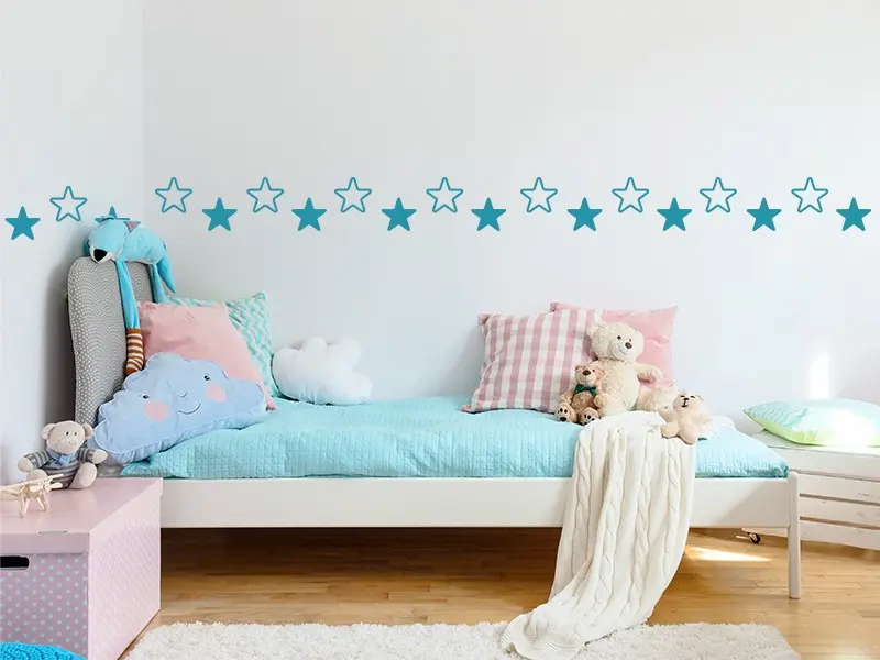 Sticker mural Enfants Frise Etoiles résultat en situation Sticker Frise Etoiles