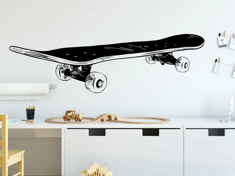 Sticker mural Skate & Ride Skateboard 3 résultat en situation Sticker Skateboard 3