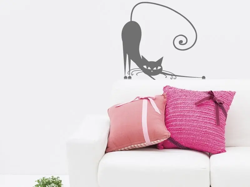 Sticker mural Sur la Terre Chat 3 résultat en situation Sticker Chat 3