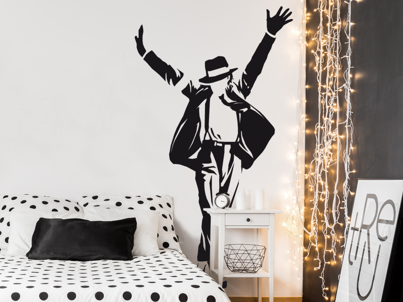 Sticker mural King of the Pop résultat en situation
