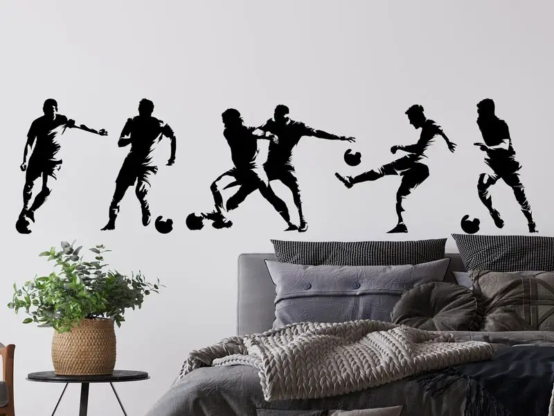 Autocolante de parede Pack 6 Jogadores de Futebol Autocolante de parede Pack 6 Jogadores de Futebol