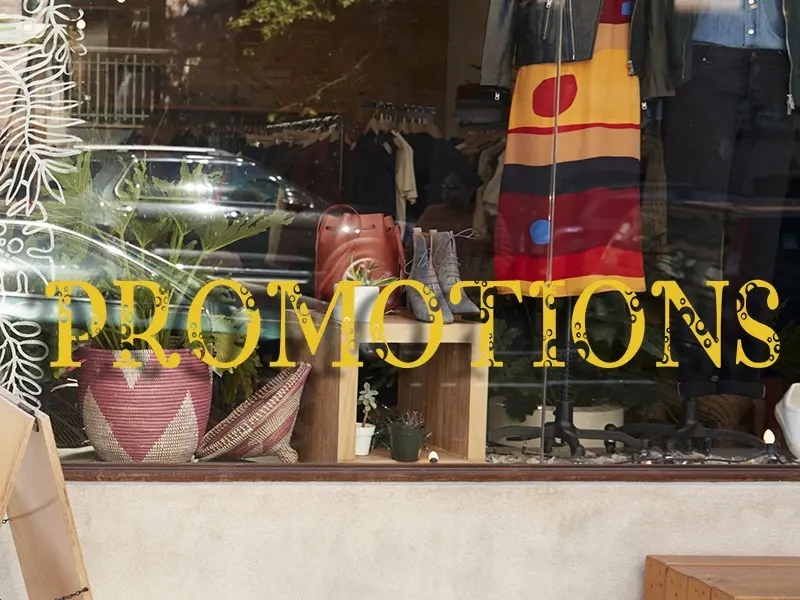 Sticker vitrine Promotions Bulles