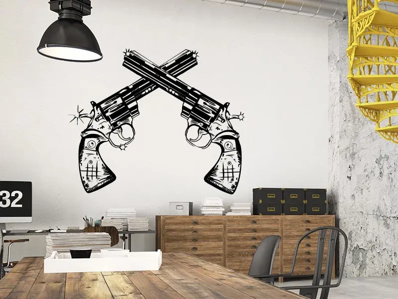 Autocolante  Revólver Cowboy résultat en situation Autocolante  Revólver Cowboy résultat en situation