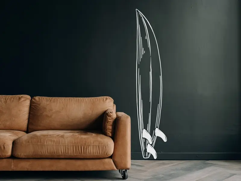 Sticker mural Surf Planche de Surf 3 résultat en situation Sticker Planche de Surf 3