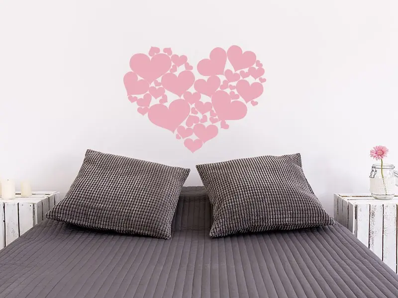 Sticker mural Saint Valentin Coeurs & Cie résultat en situation Sticker Coeurs & Cie