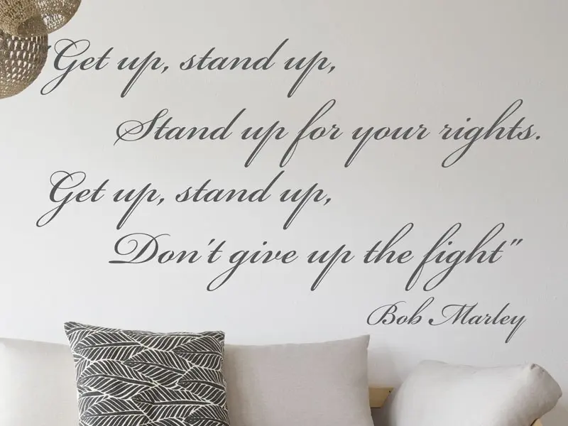 Sticker mural Motivation Get up, Stand up... résultat en situation gros plan Sticker Get up, Stand up...