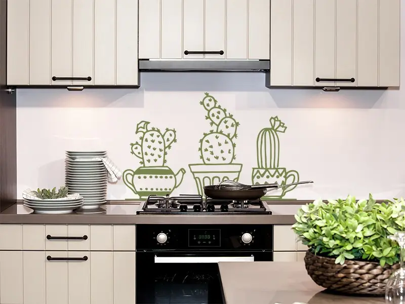 Sticker mural Cactus Pack Cactus Thé résultat en situation Sticker Pack Cactus Thé