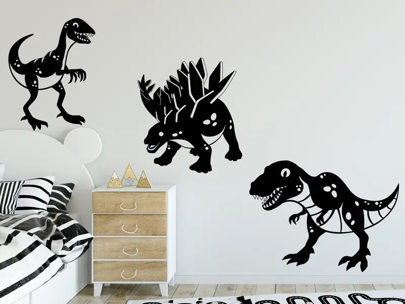 Sticker mural Frises - Pack Pack 3 Dinosaures Enfant résultat en situation gros plan Sticker Pack 3 Dinosaures Enfant