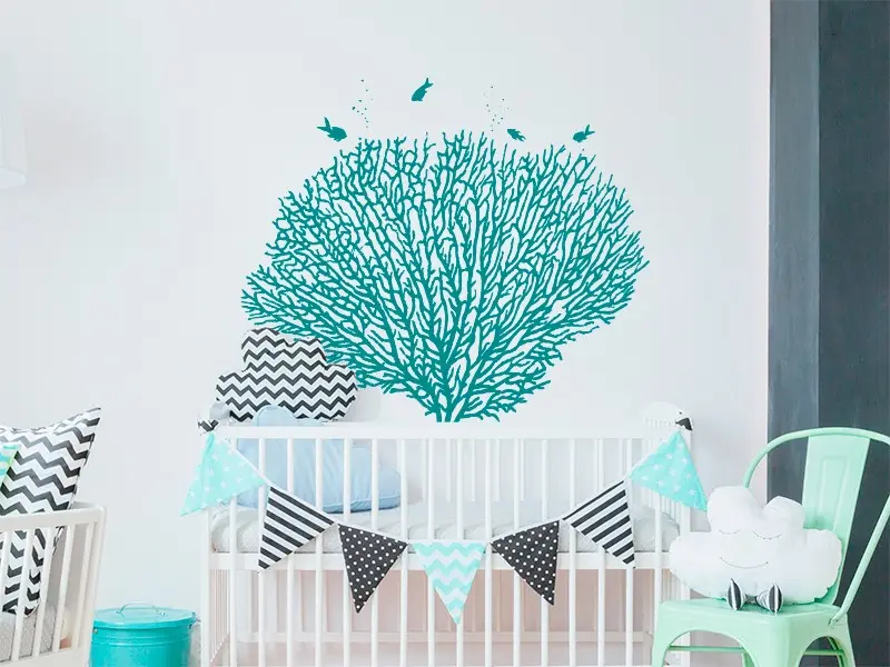 Sticker mural Mers et Océans Corail résultat en situation Sticker Corail
