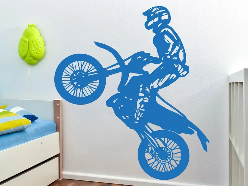 Sticker mural Auto & Moto Moto Cross 3 résultat en situation gros plan Sticker Moto Cross 3