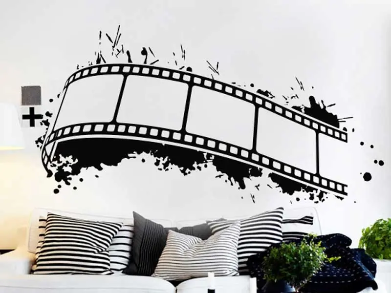 Sticker mural Stickers Déco & Design Pellicule Cinéma résultat en situation gros plan Sticker Pellicule Cinéma