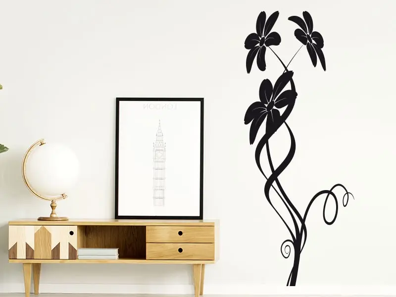 Sticker mural Stickers muraux fleurs Fleurs Marguerites Design résultat en situation Sticker Fleurs Marguerites Design
