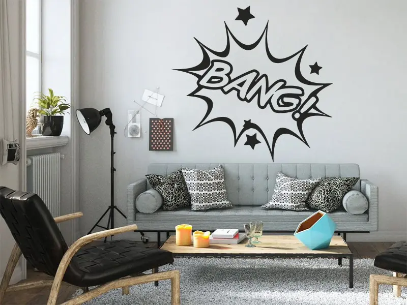 Sticker mural Pop Art Pop Art BD BANG! résultat en situation Sticker Pop Art BD BANG!