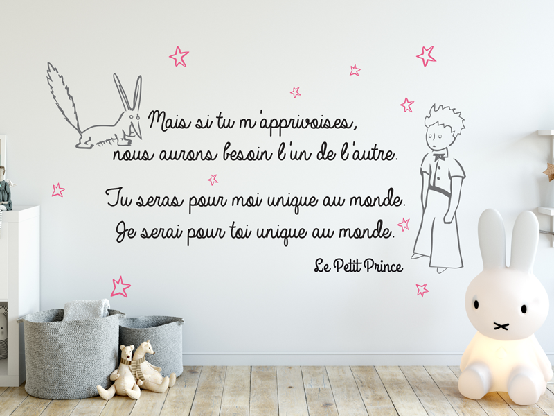 Sticker mural Citation Petit Prince résultat en situation