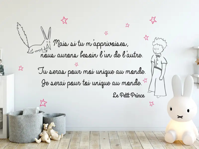 Sticker mural Petit Prince Citation Petit Prince résultat en situation Sticker Citation Petit Prince
