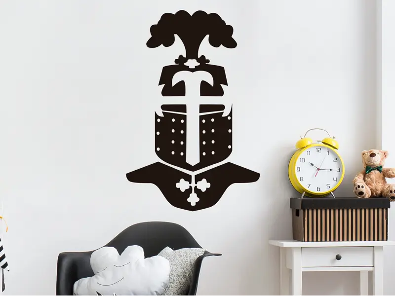 Sticker mural Chevaliers / Cowboys / Héros Casque Chevalier résultat en situation Sticker Casque Chevalier