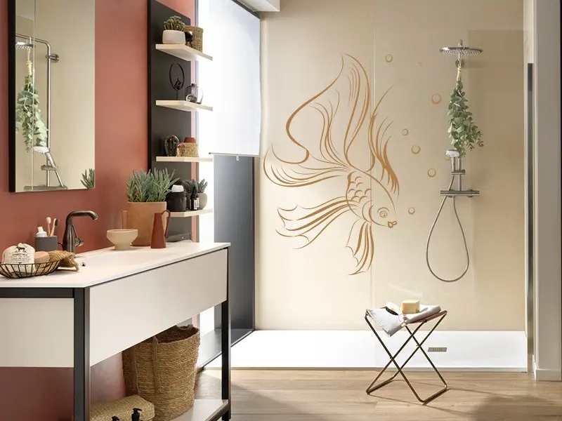 Sticker mural Sous la Mer Jolie Poisson résultat en situation Sticker Jolie Poisson