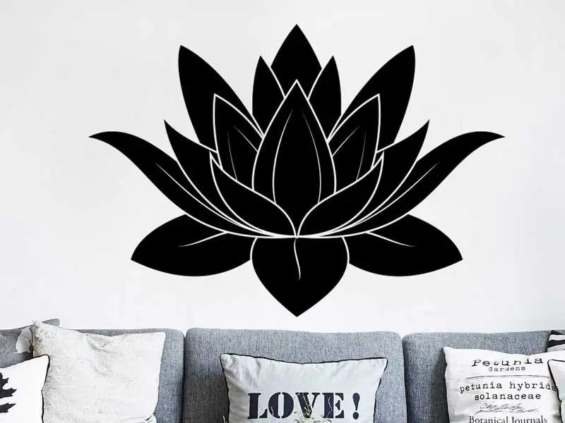 Sticker mural Nature Zen Fleur de Lotus 3 résultat en situation gros plan Sticker Fleur de Lotus 3