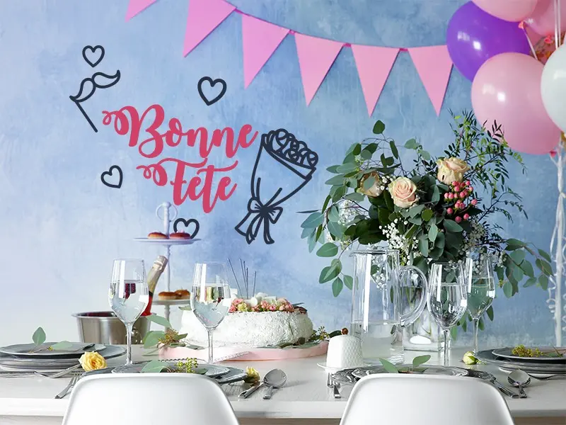 Sticker mural Autres événements Fête Personnalisée 3 résultat en situation Sticker Fête Personnalisée 3