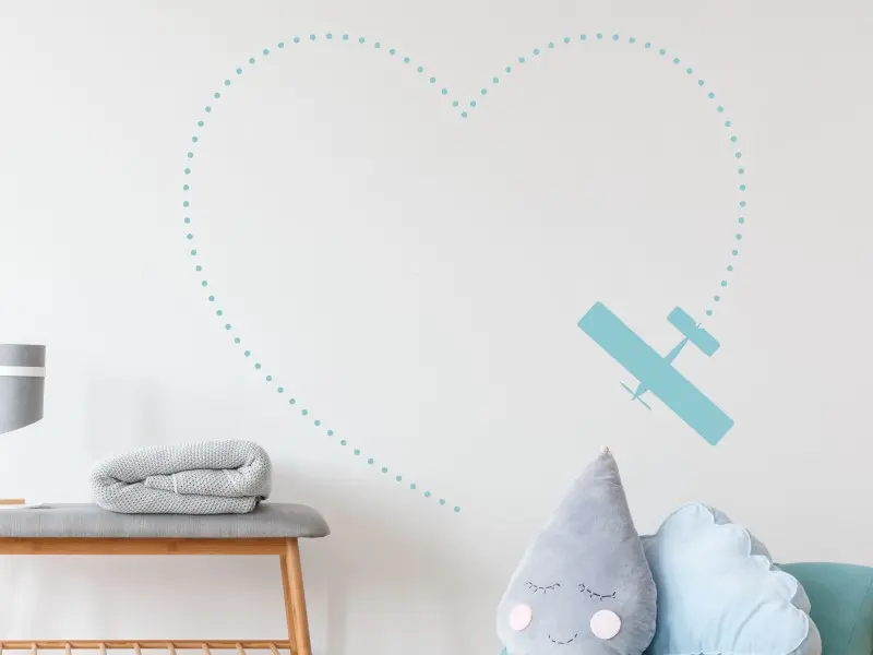 Sticker Vol d'Avion Coeur