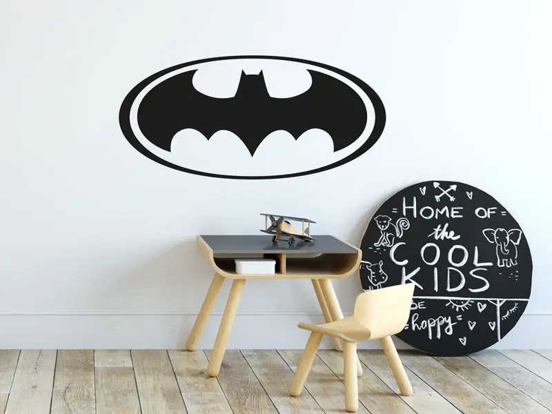 Sticker mural Chevaliers / Cowboys / Héros Logo Batman résultat en situation Sticker Logo Batman