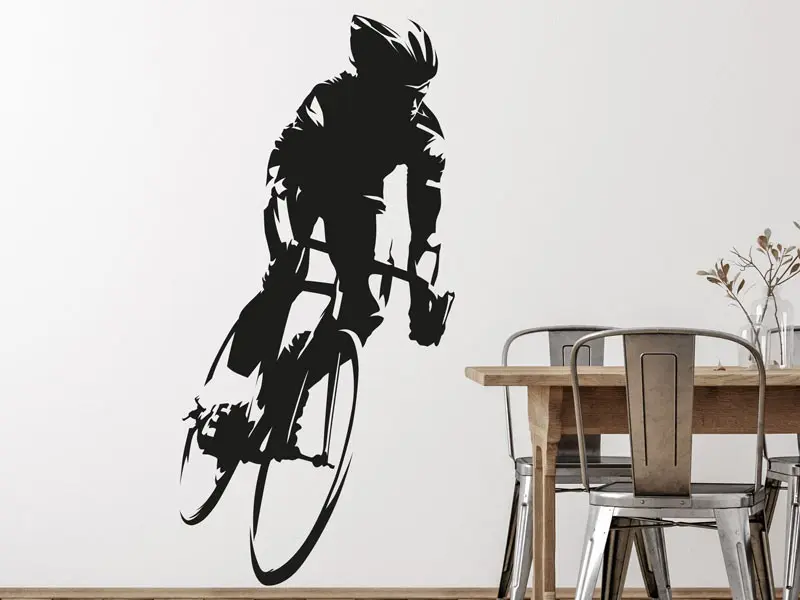 Autocolante Silhueta ciclista résultat en situation gros plan Autocolante Silhueta ciclista