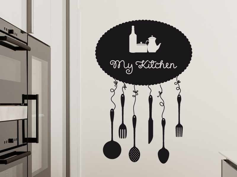 Sticker mural My Kitchen résultat en situation