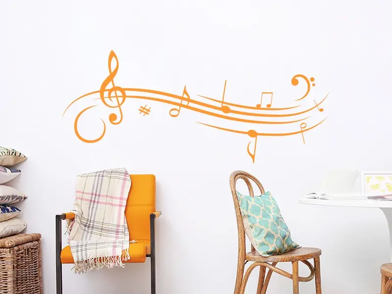 Sticker mural Partitions & Notes Partition Musique Design 3 résultat en situation Sticker Partition Musique Design 3
