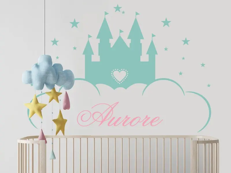 Autocolante de parede Castelo de Princesa Personalizável