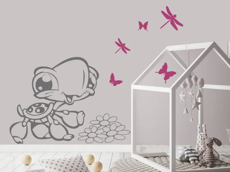 Sticker mural Animaux Tortue 2 résultat en situation Sticker Tortue 2