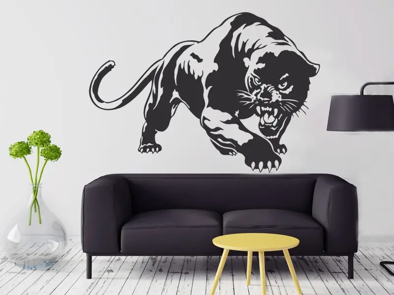 Sticker mural Sur la Terre Panthère résultat en situation Sticker Panthère