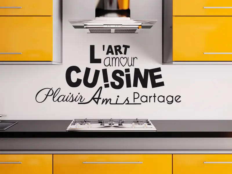 Sticker mural Textes & Recettes L'art de la Cuisine résultat en situation Sticker L'art de la Cuisine