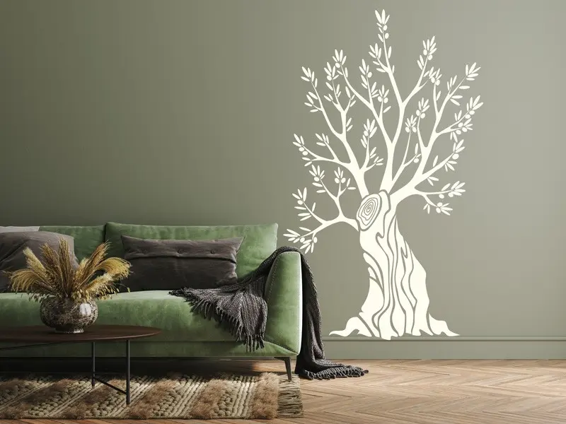 Sticker mural Arbre de vie Olivier résultat en situation