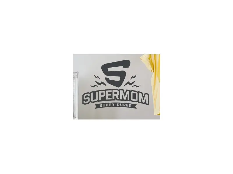 Sticker mural Autres événements Super Hero Mom résultat en situation gros plan Sticker Super Hero Mom
