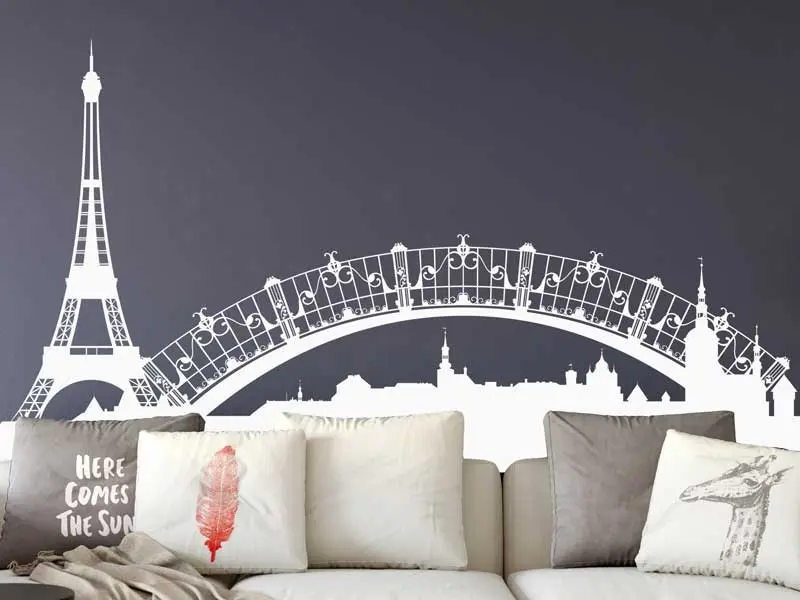 Sticker mural Paysages & Skylines Paysage Paris Tour Eiffel résultat en situation gros plan Sticker Paysage Paris Tour Eiffel